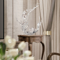 Light luxury abstract sculpture High-end dining room entrance art decoration living room large soft decoration with water spray