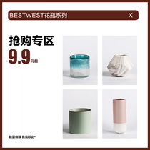 (Limited discount area) Modern minimalist glass vase ceramic ornaments living room vase soft decorations