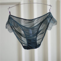 European and American girl underwear low waist breifs ultra-thin mesh transparent breathable full hip summer retro perspective