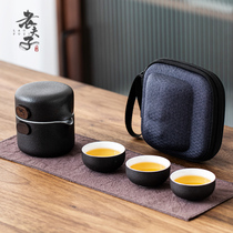 Fast guest Cup One Pot Three Cups carrying bag type car travel tea set portable anti-hot single travel bubble teapot