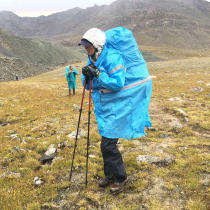 Blue field more rain one-piece raincoat Men and women outdoor mountaineering camping raincoat Poncho hanging fishing raincoat