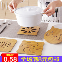 Wooden table mat bowl cushion heat insulation mat household anti-scalding waterproof vegetable mat creative high temperature casserole mat