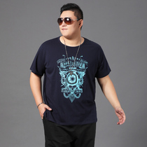 (Decode - Code - Pick - up Returnable) Large size mens loose short - sleeved T - shirt fat couple with fat people leisure