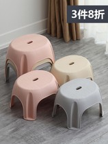 Thickened Plastic Stools Children Small Benches Home Eu Style Changing Shoes Stool Adult Tea Table Short Bench Bathroom Non-slip Chairs
