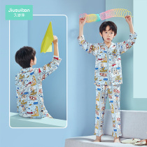 Kids Pajamas Boys Spring Autumn Thin Long Sleeve Suit Medium Large Infant Home Clothing Clearance