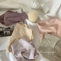 THREEPIG Korean style girl simple basic comfortable cotton womens underwear breifs waist multi-color hip