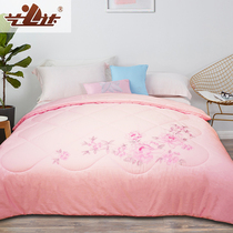 Yida home textile satin embroidery combed cotton washable soft silk quilt autumn and winter tribute satin embroidery double quilt core