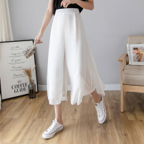Chiffon fabric simple fashion Korean version of Joker ankle-length pants ~