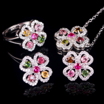 9 04 grams(elegant and stylish)Dreamy pure and transparent rainbow tourmaline kit