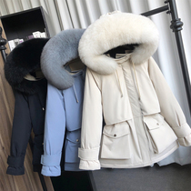 MRMW2021 winter New Korean version of small man really fox fur down jacket womens short waist thick parka