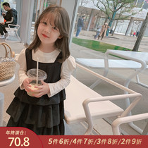 Little pudding baby baby childrens clothing 2021 new girls autumn vest dress female baby Foreign skirt childrens dress