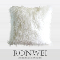 Model room Pink white wool blanket Imitation wool Living room Bedroom sofa cushion Bed pillow thickened white wool blanket