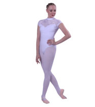 Adult childrens new stand-up collar short-sleeved lace ballet body suit Adult dance practice one-piece suit gymnastics suit