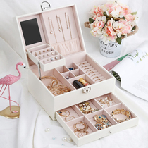 Han Edition Leather Jewelry Box Drawler necklace ring ring bracelet gold and silver jewelry watch exquisite collection box