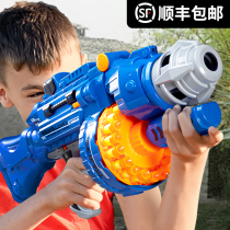 Childrens toy gun electric continuous Soft Bullet Gun boy bullet suction cup sniper grab Gatling heavy machine gun eating chicken