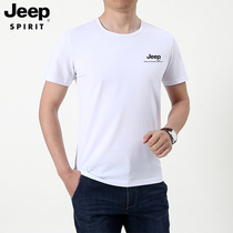 JEEP JEEP mens short sleeve T-shirt summer new cotton round leading tide loose sports half sleeve base shirt JEEP