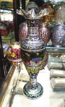 Western painted table-top vase European style tin vase Russian household silver tin metal vase