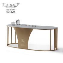 Modern light luxury style tea table Simple kung fu integrated high-end fashion rock plate tea countertop Small apartment balcony tea table