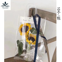 Net red transparent handbag ins flowers single bag bouquet transparent pvc handbag multiple gift bags