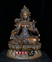 Rosewood carved lotus Guanyin Bodhisattva ornament solid wood Guanyin Buddha statue home living room dedicated to mahogany crafts