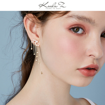 Advanced texture star meteor star waterfall long tassel multi-drop earrings ear clip earrings ear clip without ear hole female super fairy