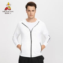 Scarecs sunscreen mens skin clothing sunscreen jacket womens breathable sport ultra-thin outdoor sandy beach