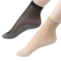 Stockings womens ultra-thin short anti-hook silk wear-resistant Crystal breathable season socks black flesh-colored glass silk sexy non-slip bottom