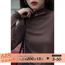 Again Alley hit undershirt woman 2020 new autumn with a long sleeve T-shirt semi-high collar with a slim 100 lap blouse