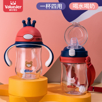 Weilun imperil baby school drinking cup baby drink water drinking milk cup childrens water cup duckbilled straw cup dual-use with handle