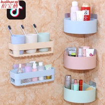 Bathroom shelf hanging wall toilet free of punching plastic bathroom tripod pin wall corner house toilet