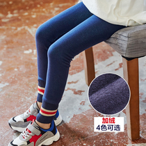 Girls leggings plus velvet thickened autumn and winter 2021 New wearing children Korean children warm stretch pants