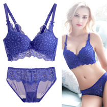 Sexy upper and lower thick bra suit adjusting type No steel ring lace meme back Girl Underwear underpants bra