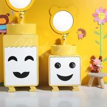 Parent-child cabinet high and low double basin mother basin sink combination Kindergarten childrens cartoon bathroom cabinet double sink
