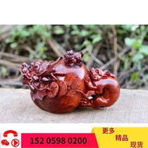 Pixiu pot Indian leaflet red sandalwood features Pixiu teapot High oil-dense old material High-grade collectible crafts