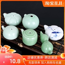Jingdezhen ceramic inkstone drop water droplets cyan ink gourd antique creative antique calligraphy study Four Treasures