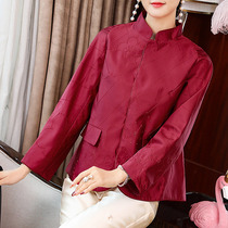 Tang suit women autumn and winter women short coat improved Chinese style embroidery young loose Chinese retro cheongsam top
