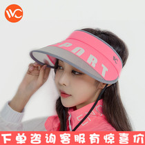 2019 new Korean vvc sunscreen womens anti-UV shading summer out of the sea with empty top sun hat