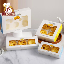 Portuguese Egg Tart Box 2 Grain 4 Grain 6 Grain Baking Food Packaging Mini Cake Disposable Packaging Carton Batch