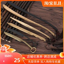 Retro handmade rice paper cutter copper Zhen ruler Pen rest Pen Pen Pen Mountain antique play put a piece of study Four Treasures gift