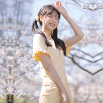 Sichuan Dei Time: Kite Miso Reengrave Original Teenage Girls Cardiovert Robe Element Crash and Fake Two Dress Dress