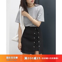 OYANXI summer 2021 Korean strap high waist small a skirt solid color versatile skinny A- line dress skirt skirt