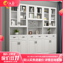 European-style overall large-capacity large bookcase living room integrated against the wall custom full wall whole wall floor with door and door