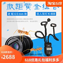 Old frog 60mm lens Madman macro double lamp K808 Guago macro double lamp Insect compound eye pigeon eye