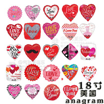Tanabata Valentines Day import 18 inch wedding love red heart shaped wedding room wedding aluminum foil aluminum membrane balloon decoration