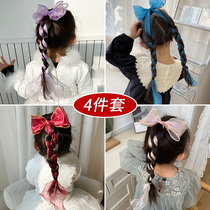 Childrens bow hairclip female Net Red Girl headgear Korean cute princess Super fairy ribbon hair hair accessories