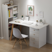 Learning table desk small apartment student with bookshelf combination table and chair writing desk Nordic simple home computer table