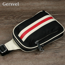 New Chest Bag Men Casual Canvas Nylon Mens Bag Bag Han Version Slanted Satchel Bag Black