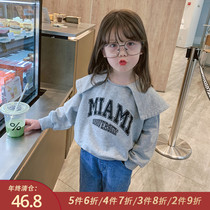 Little pudding baby baby childrens clothing 2021 new girls foreign-style baby collar sweater baby Korean autumn girls coat