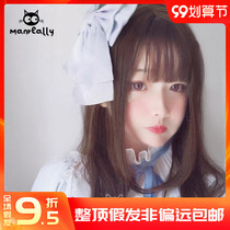 Manzen 53CM long straight hair collection face sideburns Lolita girl Daily Lolita fashion soft Sister wig