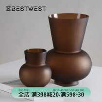 BEST WEST model room Creative Glass Vase ornaments large floor-to-ceiling vase living room soft decorations